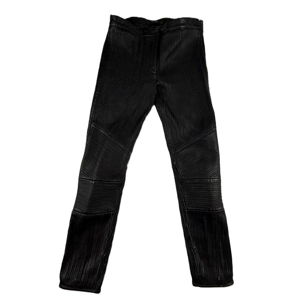 Vintage Givenchy Textured Lambskin Leather Moto Pants 40 Women’s